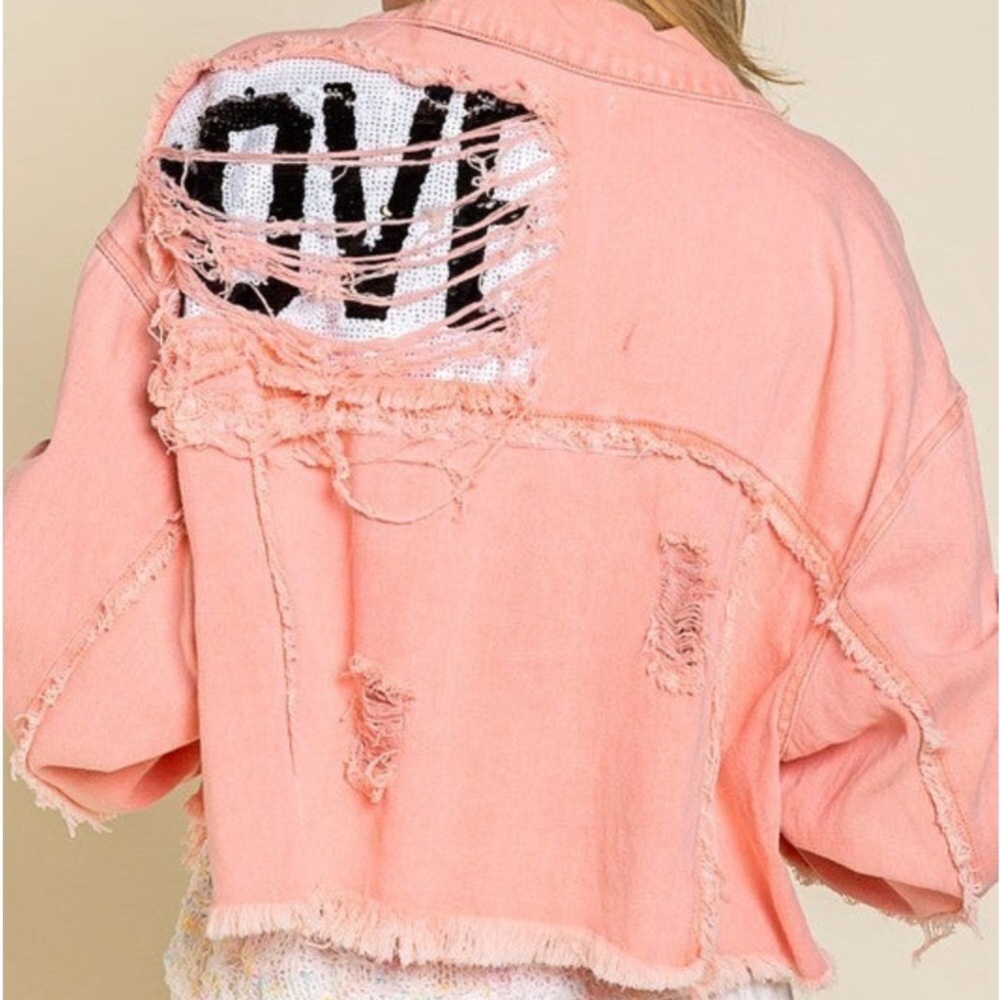 Cropped Jacket Sequin LOVE